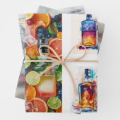 Decoupage Wrapping Paper USA, Kaart & Bar (In situ)