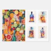 Decoupage Wrapping Paper USA, Kaart & Bar (Voorkant)