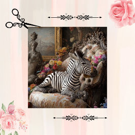 Decoupage Zebra Bloom Roses Bank Vintage Portret Tissuepapier