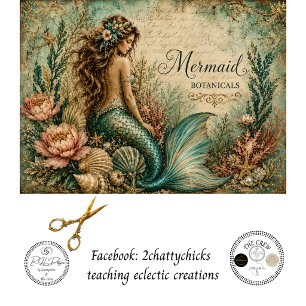 Decoupage Zeemeermin Botanicals Oceaan Bloemen Tissuepapier