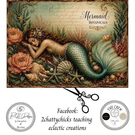 Decoupage Zeemeermin Kust Zee Kunst Tissuepapier