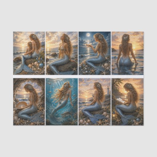 Decoupage - Zeemeerminnen Set Tissuepapier (Voorkant)