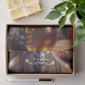 Decoupage - Zeerovers steampunk kat drinkend bier Tissuepapier (Geschenk)