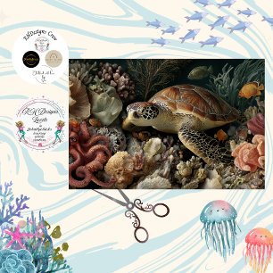 Decoupage Zeeschildpad Octopus Koraal Kunst Tissuepapier