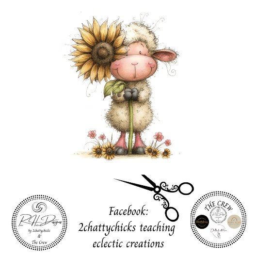 Decoupage Zonnebloem Schapen Onze Herder  Tissuepapier
