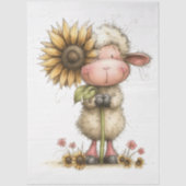 Decoupage Zonnebloem Schapen Onze Herder  Tissuepapier (Voorkant)