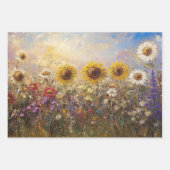 Decoupage Zonnebloemen Daisies Levendige gekleurde Inpakpapier Vel (Voorkant 3)