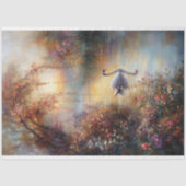 Decoupage Zwaan Rustieke impressionistische schild Tissuepapier (Voorkant)