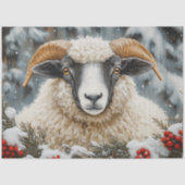 Decoupage Zwart Gezicht Ram Winter Scene Tissuepapier (Voorkant)