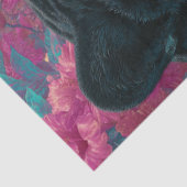 Decoupage Zwart Rosetta Jaguar Roze Bloemen Tissuepapier (Detail)