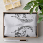 Decoupage zwart-wit art Deco Dragon Tissuepapier (Geschenk)