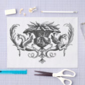 Decoupage zwart-wit art Deco Dragon Tissuepapier (Craft)