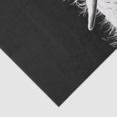 Decoupage Zwart Wit Highland Koe Inkttekening Tissuepapier (Detail)