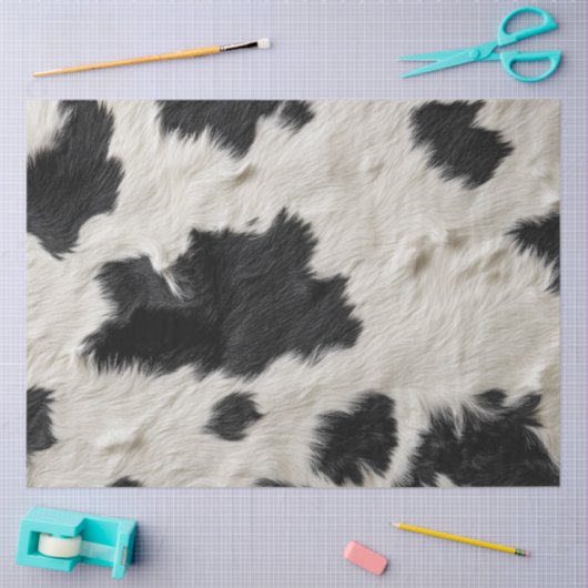 Decoupage Zwart Wit Koeienhuid Tissuepapier (Craft)
