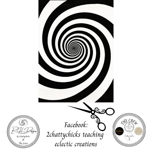 Decoupage Zwart & Witte Spiraal Optische Illusie Tissuepapier