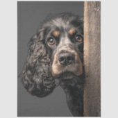 Decoupage Zwarte Bruine Cocker Spaniel Sadie Tissuepapier (Voorkant)