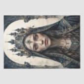 Decoupage - Zwarte Kasteelkoningin - Tissuepapier (Voorkant)