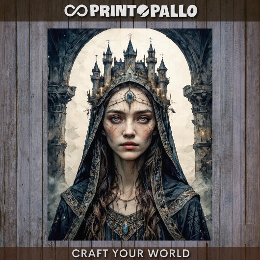 Decoupage - Zwarte Kasteelkoningin - Tissuepapier