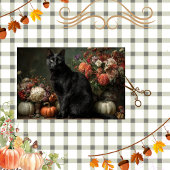 Decoupage Zwarte Kat Herfst Seizoen Herfst Decor Tissuepapier
