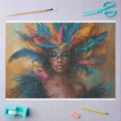 Decoupage Zwarte Koningin Vrouwe van Mardi Gras Tissuepapier (Craft)