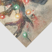 Decoupage Zwarte Labradorkerstdraadjes met Geweien Tissuepapier (Detail)