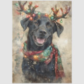 Decoupage Zwarte Labradorkerstdraadjes met Geweien Tissuepapier (Voorkant)