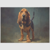 Decoupage Zwarte Tan Bloodhound Jachthond Tissuepapier (Voorkant)