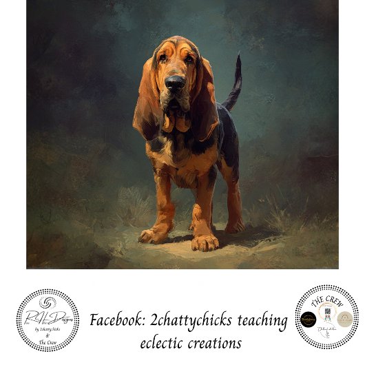 Decoupage Zwarte Tan Bloodhound Jachthond Tissuepapier