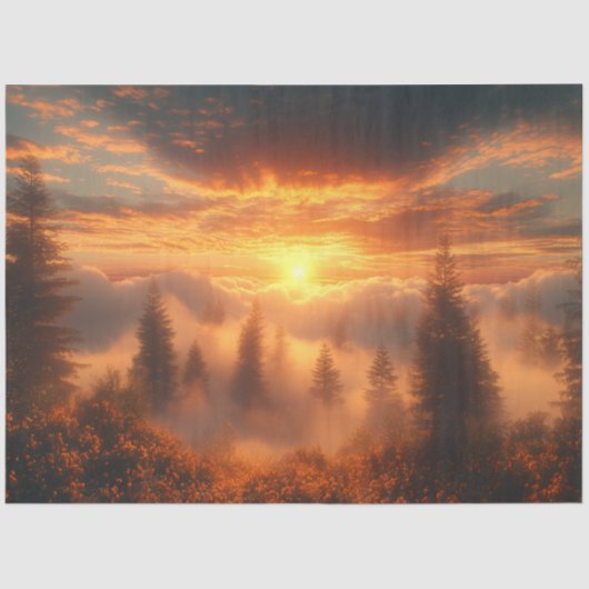 Decoupage Zwarte Woud Duitsland Sunrise Tissuepapier (Voorkant)