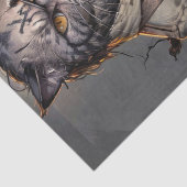 Decoupage - Zwerfkat met ooglapje - Tissuepapier (Detail)