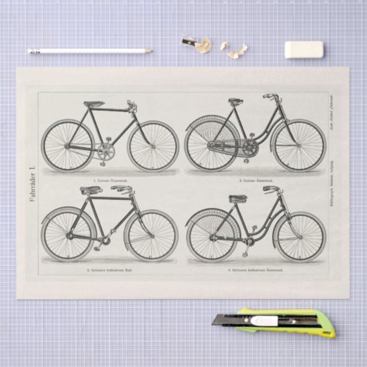 DECOUPAGINA : WEEFSELPAPIER :  BICYCLEN TISSUEPAPIER (Craft)