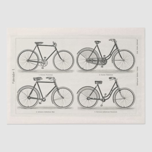 DECOUPAGINA : WEEFSELPAPIER :  BICYCLEN TISSUEPAPIER (Voorkant)