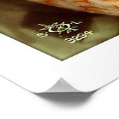 decovrouw met mooi roos, parels, flirt poster (Hoek)