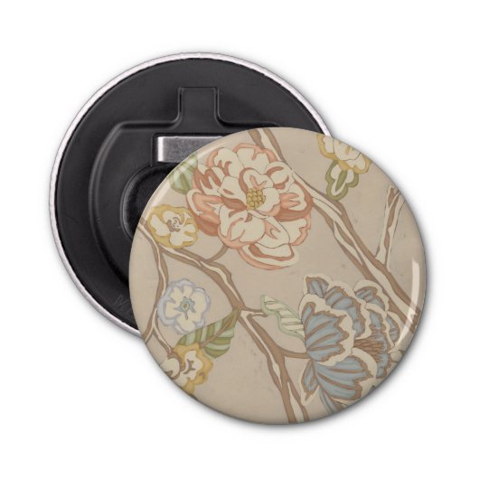 Decratief Organza Chintz Floral Design Button Flesopener (Voorkant)