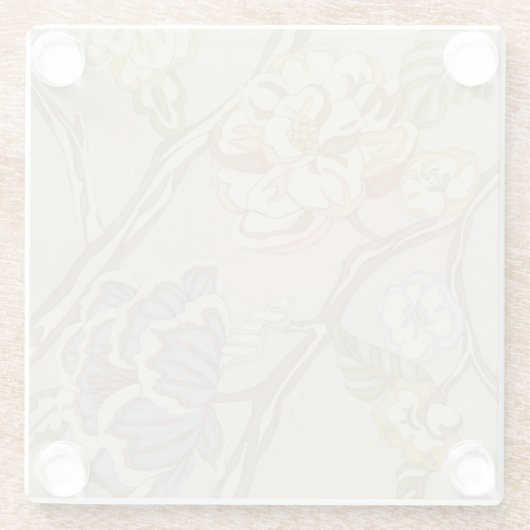Decratief Organza Chintz Floral Design Glazen Onderzetter (Achterkant)