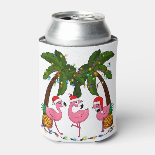 Decreet de palms merry flamingo kerstsanta t.pn blikjeskoeler (Blikje Voorkant)