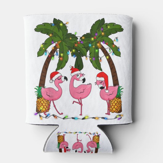 Decreet de palms merry flamingo kerstsanta t.pn blikjeskoeler (Achterkant)
