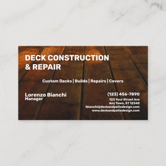 Decreet- en constructiebedrijf visitekaartje (Voorkant)