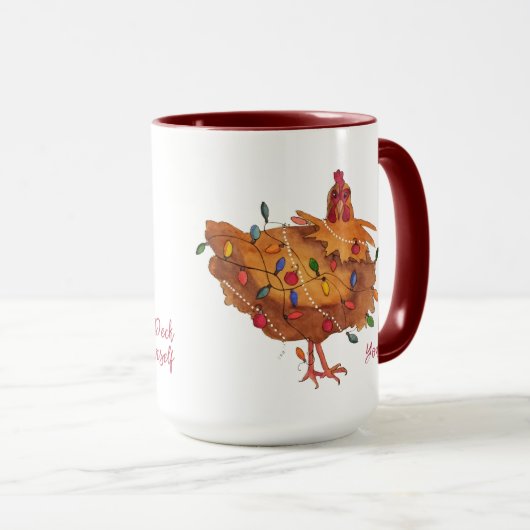 Decreet Yourself Chicken Holiday Mok (Voorkant rechts)