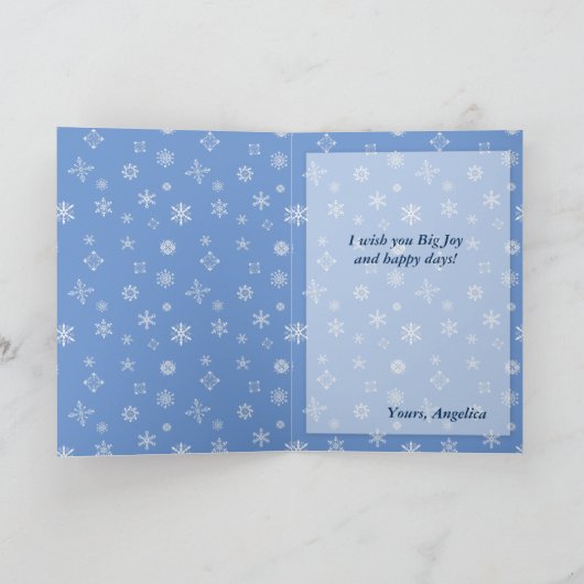 Ded Moros en vogels in het winterbos Russische sti Feestdagen Kaart (Binnen)