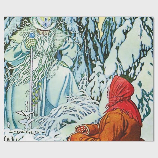"Ded Moroz" of "Father Frost" by Ivan Bilibin Cadeaupapier (Vlak)