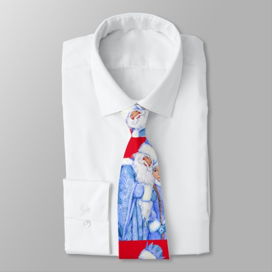 Ded Moroz + Snegurochka necktie - kerststropdas Stropdas (Gebonden)
