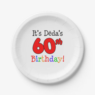 Deda's 60e verjaardag Tsjechische opa Papieren Bordje