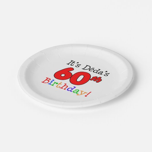 Deda's 60e verjaardag Tsjechische opa Papieren Bordje (Gekanteld)