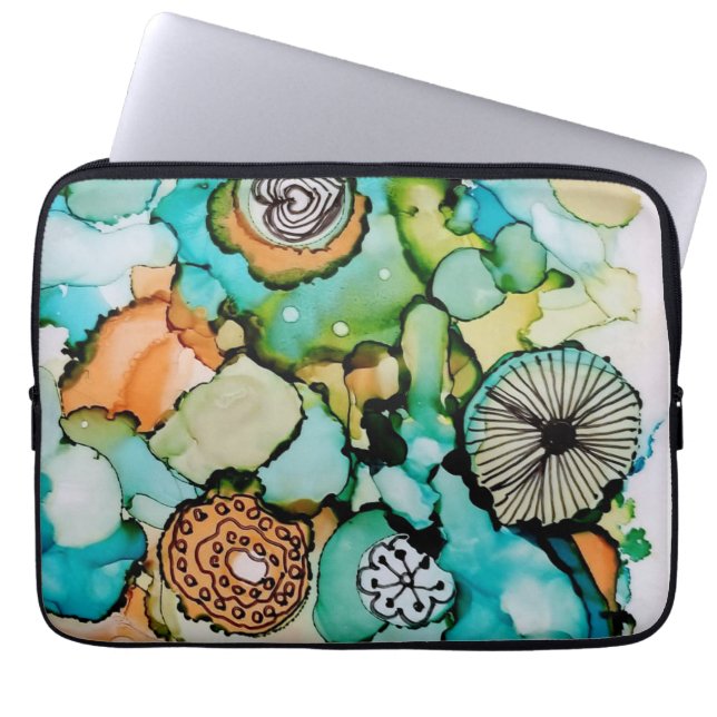 Dedendaagse, kleurrijke laptophoes laptop sleeve (Voorkant)