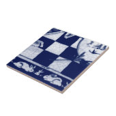 Dedham Blauw Wit Konijnenkonijn Muurschildering Te Tegeltje (Zijkant)