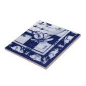 Dedham Blauw Wit Konijnenkonijn Muurschildering Te Tegeltje (Zijkant)