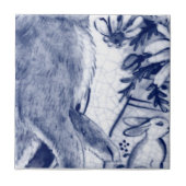 Dedham Blauw Wit Konijnenkonijnenmuurschildering T Tegeltje (Voorkant)