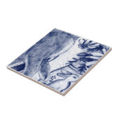 Dedham Blauw Wit Konijnenkonijnenmuurschildering T Tegeltje (Zijkant)
