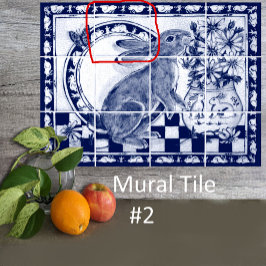 Dedham Blauw Wit Konijnenkonijnenmuurschildering T Tegeltje